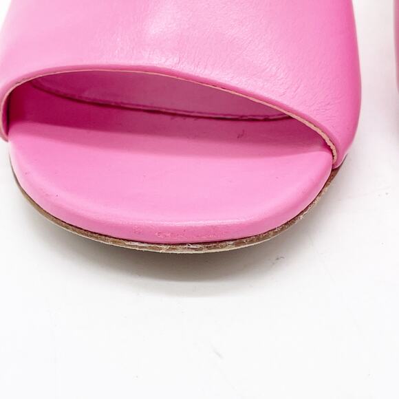 Alexander McQueen Arc Calfskin Wedge Mules Sandals Pink Leather EU 37.5 US 7.5 - Picture 9 of 14